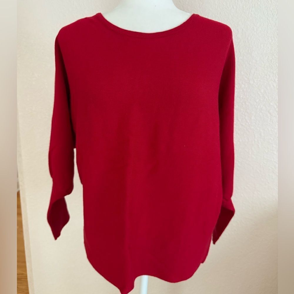 Joseph A Red Crew Neck Sweater Soft Knit